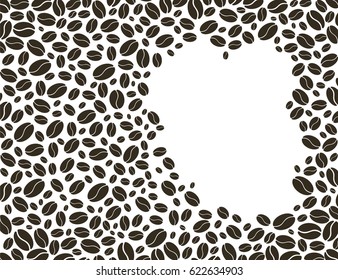 Coffee beans on a white background. Coffee background.