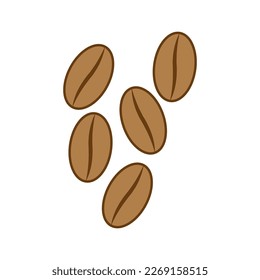 Coffee beans. Organic food. Arabic logo. Vector illustration.
