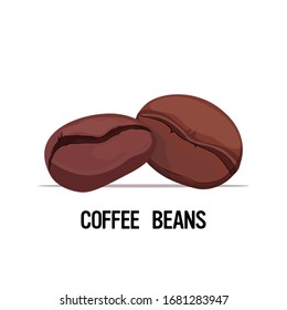coffee beans organic healthy vegetarian food on white background vector illustration