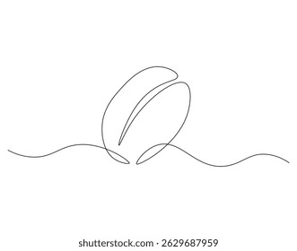Coffee beans outline drawing illustration. Continuous line draw of natural seed vector