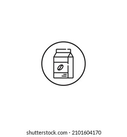 coffee beans outline style icon in circle