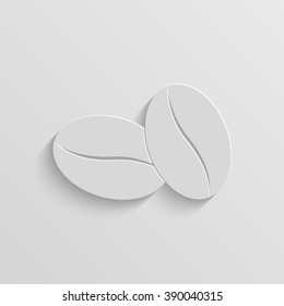 coffee beans paper vector icon