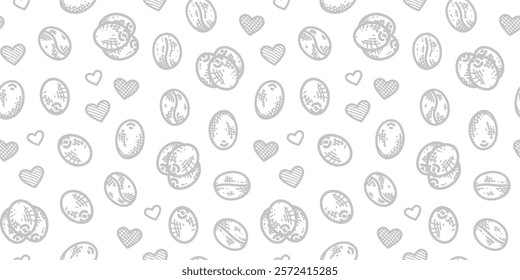 Coffee beans pattern background. cafe pattern background. coffee beans background. Coffee beans wallpaper. Coffee Beans Illustration for packaging.