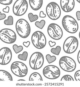 Coffee beans pattern background. cafe pattern background. coffee beans background. Coffee beans wallpaper. Coffee Beans Illustration for packaging.