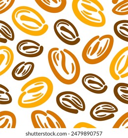 coffee beans pattern. background coffee beans seamless pattern. Seamless Coffee Bean Pattern for packaging. coffee beans wallpaper.