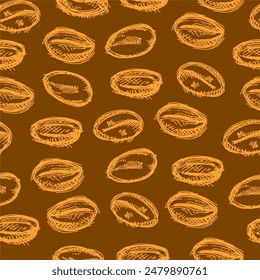 coffee beans pattern. background coffee beans seamless pattern. Seamless Coffee Bean Pattern for packaging. coffee beans wallpaper.