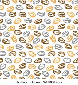 coffee beans pattern. background coffee beans seamless pattern. Seamless Coffee Bean Pattern for packaging. coffee beans wallpaper.