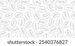 Coffee beans pattern background. Coffee beans wallpaper. Coffee beans illustration ideal for packaging. Pattern background with coffee beans. 