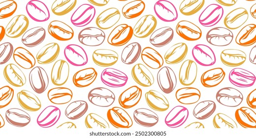 Coffee beans pattern background. coffee beans background. Coffee beans wallpaper. Coffee Beans Illustration for packaging.