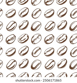 Coffee beans pattern background. coffee beans background. Coffee beans wallpaper. Coffee Beans Illustration for packaging. 