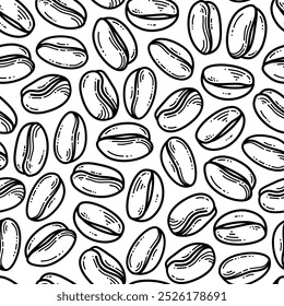 Coffee beans pattern background. coffee beans background. Coffee beans wallpaper. Coffee Beans Illustration for packaging.