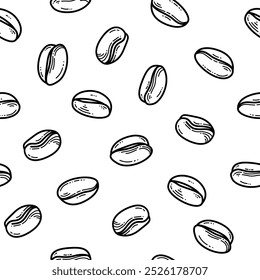 Coffee beans pattern background. coffee beans background. Coffee beans wallpaper. Coffee Beans Illustration for packaging.