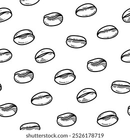 Coffee beans pattern background. coffee beans background. Coffee beans wallpaper. Coffee Beans Illustration for packaging.