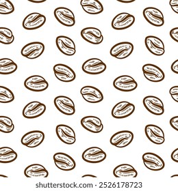 Coffee beans pattern background. coffee beans background. Coffee beans wallpaper. Coffee Beans Illustration for packaging.