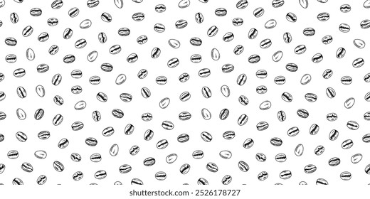 Coffee beans pattern background. coffee beans background. Coffee beans wallpaper. Coffee Beans Illustration for packaging.