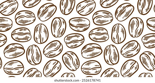 Coffee beans pattern background. coffee beans background. Coffee beans wallpaper. Coffee Beans Illustration for packaging.