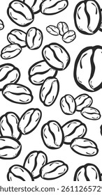 Coffee beans pattern background. Coffee beans wallpaper. Coffee beans illustration pattern. Coffee beans background. Perfect for fabrics, textile, wallpaper, decor. SSTKbackgrounds
