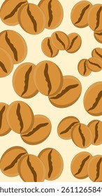 Coffee beans pattern background. Coffee beans wallpaper. Coffee beans illustration pattern. Coffee beans background. Perfect for fabrics, textile, wallpaper, decor. SSTKbackgrounds