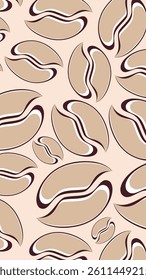 Coffee beans pattern background. Coffee beans wallpaper. Coffee beans illustration pattern. Coffee beans background. Perfect for fabrics, textile, wallpaper, and decor. SSTKbackgrounds