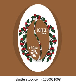Coffee beans and plant concept