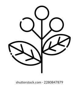 Coffee beans plant line icon. vector illustration.