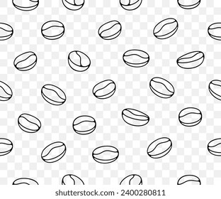 Coffee beans, plant and nature, seamless vector background and pattern. Food, hot drink, beverage, cafes, coffee house and coffee shop, vector design 