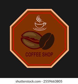 Coffee and coffee beans poster Design template. Coffee vector illustration, Coffee shop sign, poster, logo, banner