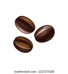 Coffee beans realistic vector illustration