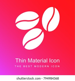 Coffee beans red and pink gradient material white icon minimal design