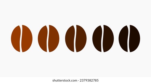 Coffee beans roast collection. Vector illustration.