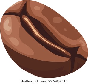 Coffee beans roasted. Vector clipart, illustration with isolated background.