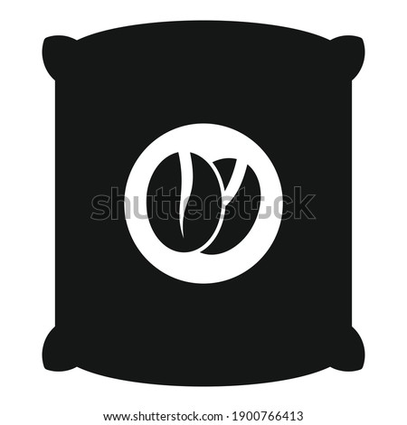 Coffee beans sack icon. Simple illustration of coffee beans sack vector icon for web design isolated on white background