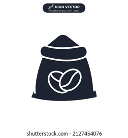 coffee beans sack icon symbol template for graphic and web design collection logo vector illustration