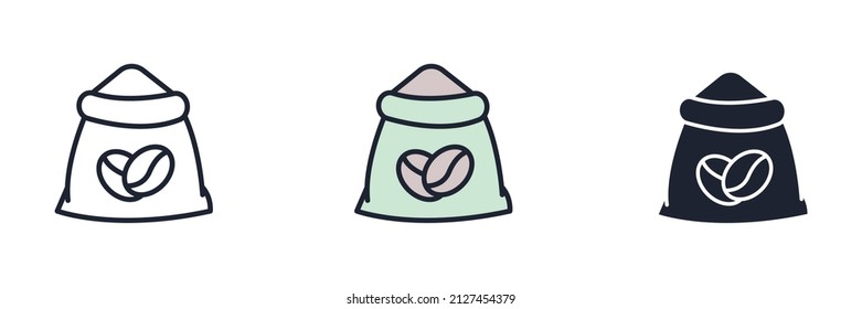 coffee beans sack icon symbol template for graphic and web design collection logo vector illustration