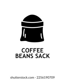 Coffee beans sack icon. Coffee or tea, ingredient for making hot drinks. Kitchen utensils and equipment for cafe or restaurant. Graphic element for website. Cartoon flat vector illustration