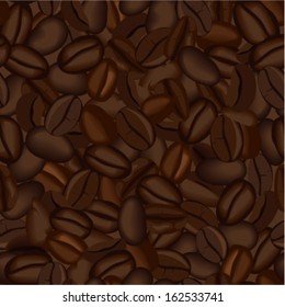 Coffee beans seamless background 
