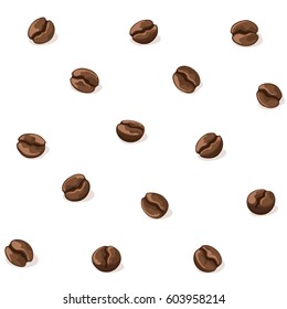 Coffee beans seamless background.