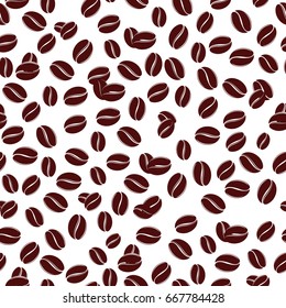 Coffee beans. Seamless coffee beans background. Vector