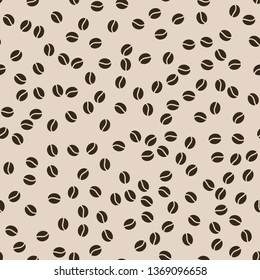 Coffee beans. Seamless brown Wallpaper Vector illustration