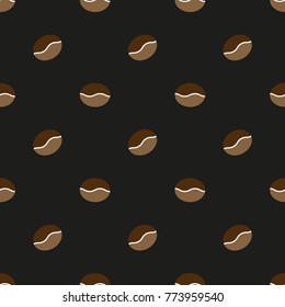 coffee beans seamless on back background.