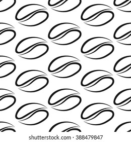 coffee beans seamless on white background. vector illustration