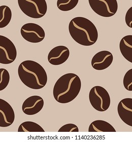 Coffee beans seamless patter.