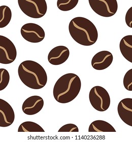 Coffee beans seamless patter.
