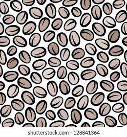 coffee beans seamless pattern