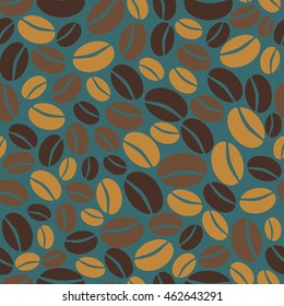 Coffee beans seamless pattern.