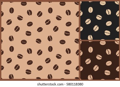 coffee beans seamless pattern