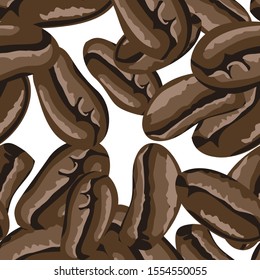 Coffee beans seamless pattern in arabic style. Hand drawn coffee beans vector. Vector hand drawn illustration. Seamless pattern