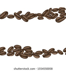 Coffee beans seamless pattern in arabic style. Hand drawn coffee beans vector. Vector hand drawn illustration. Seamless pattern