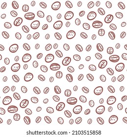 Coffee beans seamless pattern background. Coffee beans pattern background