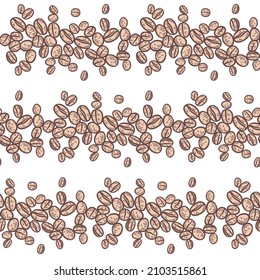 Coffee beans seamless pattern background. Coffee beans pattern background
